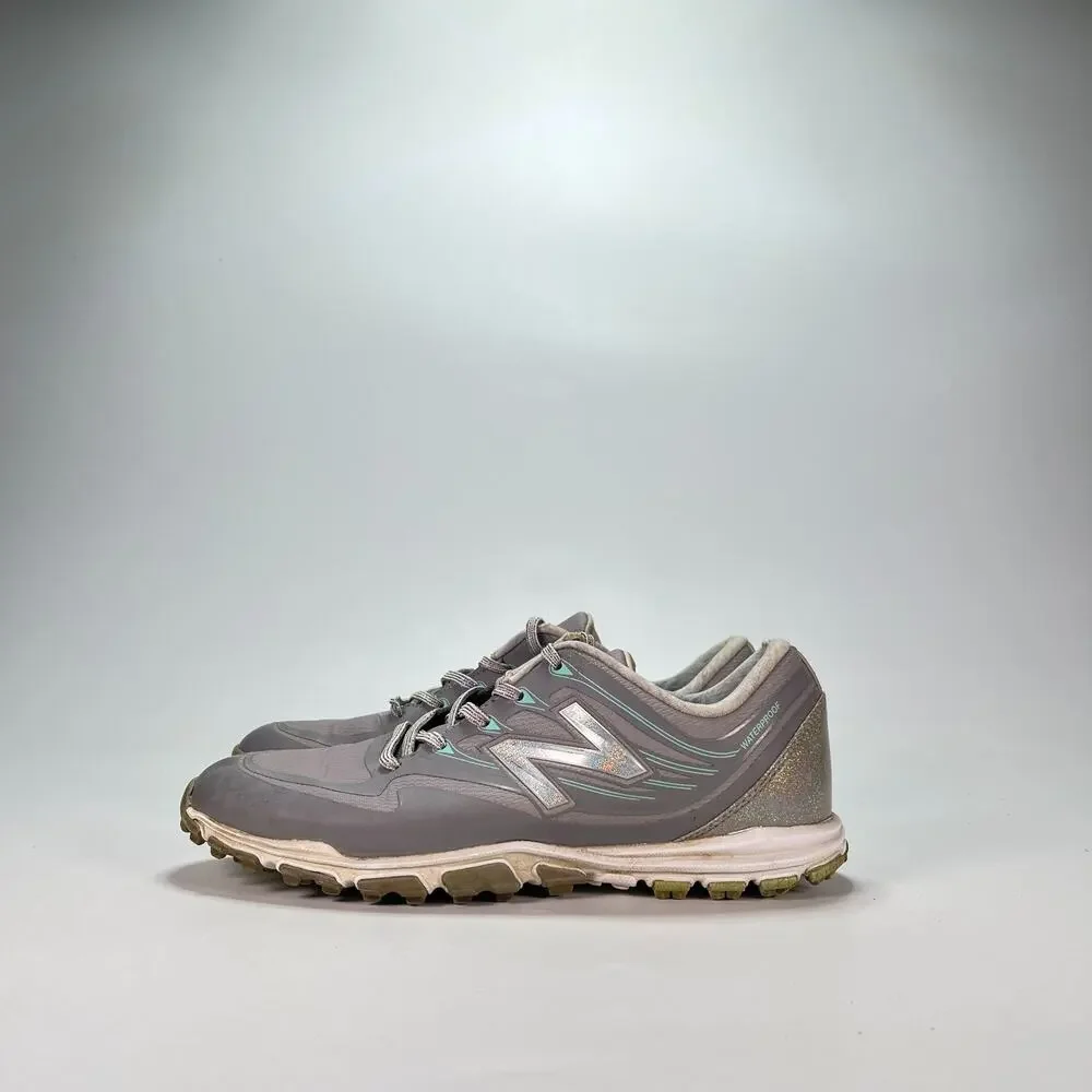 New Balance Minimus Grey Mint Waterproof Lace Golf Shoes NBGW1005 Women's Size 7